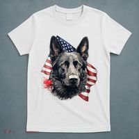 Black German Shepherd 4th Of July Dog Lover American Flag T-Shirt thumb 5