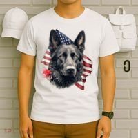 Black German Shepherd 4th Of July Dog Lover American Flag T-Shirt thumb 6