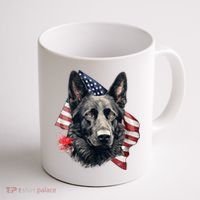 Black German Shepherd 4th Of July Dog Lover American Flag Coffee Mug thumb 1