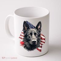 Black German Shepherd 4th Of July Dog Lover American Flag Coffee Mug thumb 0