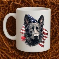 Black German Shepherd 4th Of July Dog Lover American Flag Coffee Mug thumb 2