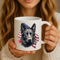 Black German Shepherd 4th Of July Dog Lover American Flag Coffee Mug thumb 3
