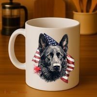 Black German Shepherd 4th Of July Dog Lover American Flag Coffee Mug thumb 4