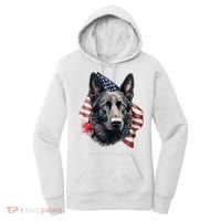 Black German Shepherd 4th Of July Dog Lover American Flag Women's Hoodie thumb 0
