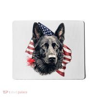 Black German Shepherd 4th Of July Dog Lover American Flag Mousepad thumb 0