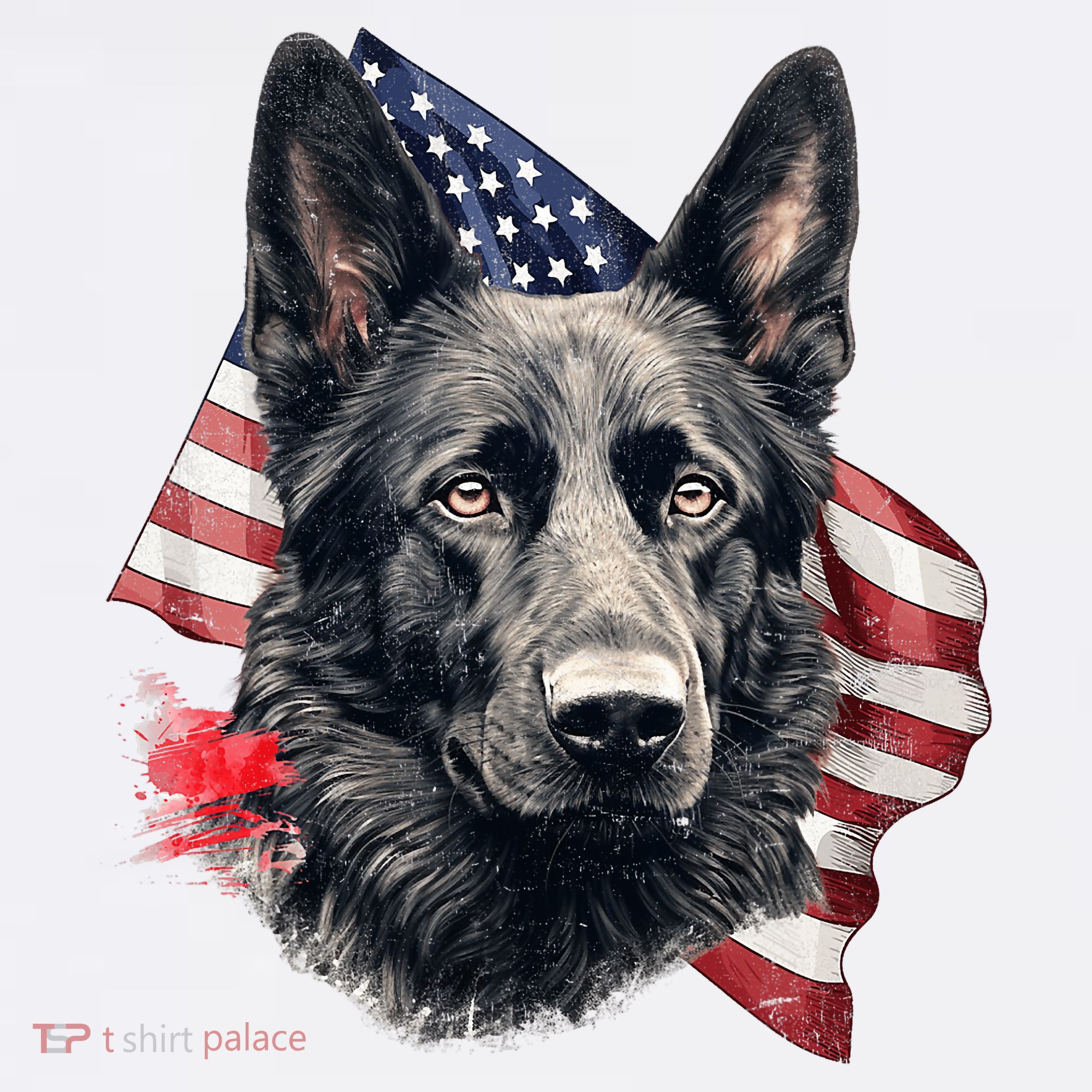 Black German Shepherd 4th Of July Dog Lover American Flag Women's Tank Top