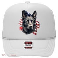 Black German Shepherd 4th Of July Dog Lover American Flag Hat thumb 0