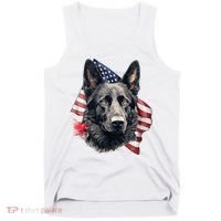 Black German Shepherd 4th Of July Dog Lover American Flag Tank Top thumb 0