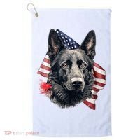 Black German Shepherd 4th Of July Dog Lover American Flag Golf Towel thumb 0