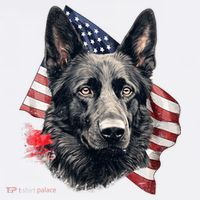 Black German Shepherd 4th Of July Dog Lover American Flag Golf Towel thumb 3