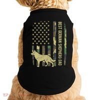 Best German Shepherd Dog Dad Camouflage American Flag Doggie Tank thumb 0