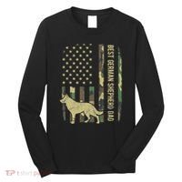 Best German Shepherd Dog Dad Camouflage American Flag Long Sleeve Shirt thumb 0