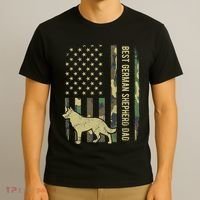 Best German Shepherd Dog Dad Camouflage American Flag T-Shirt thumb 3