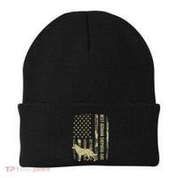Best German Shepherd Dog Dad Camouflage American Flag Beanie thumb 0