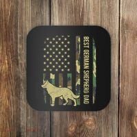 Best German Shepherd Dog Dad Camouflage American Flag Coaster thumb 0