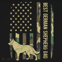 Best German Shepherd Dog Dad Camouflage American Flag Polo thumb 3