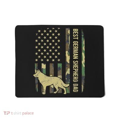 Best German Shepherd Dog Dad Camouflage American Flag Mousepad
