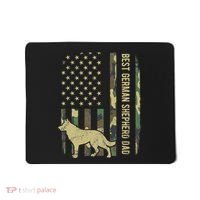 Best German Shepherd Dog Dad Camouflage American Flag Mousepad thumb 0
