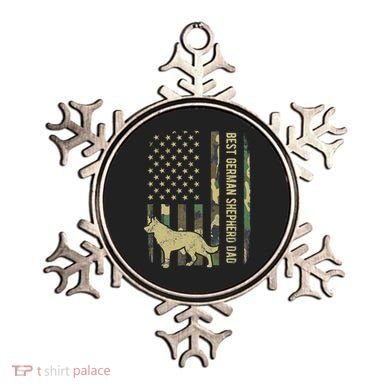 Best German Shepherd Dog Dad Camouflage American Flag Ornament