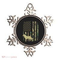 Best German Shepherd Dog Dad Camouflage American Flag Ornament thumb 0