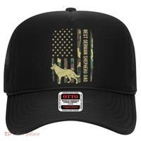 Best German Shepherd Dog Dad Camouflage American Flag Hat thumb 0