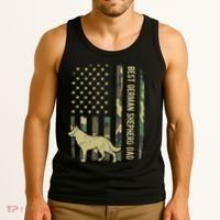 Best German Shepherd Dog Dad Camouflage American Flag Tank Top thumb 3