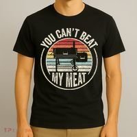 BBQ Grilling Smoking Retro Vintage You Cant Beat My Meat T-Shirt thumb 3