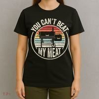 BBQ Grilling Smoking Retro Vintage You Cant Beat My Meat T-Shirt thumb 4
