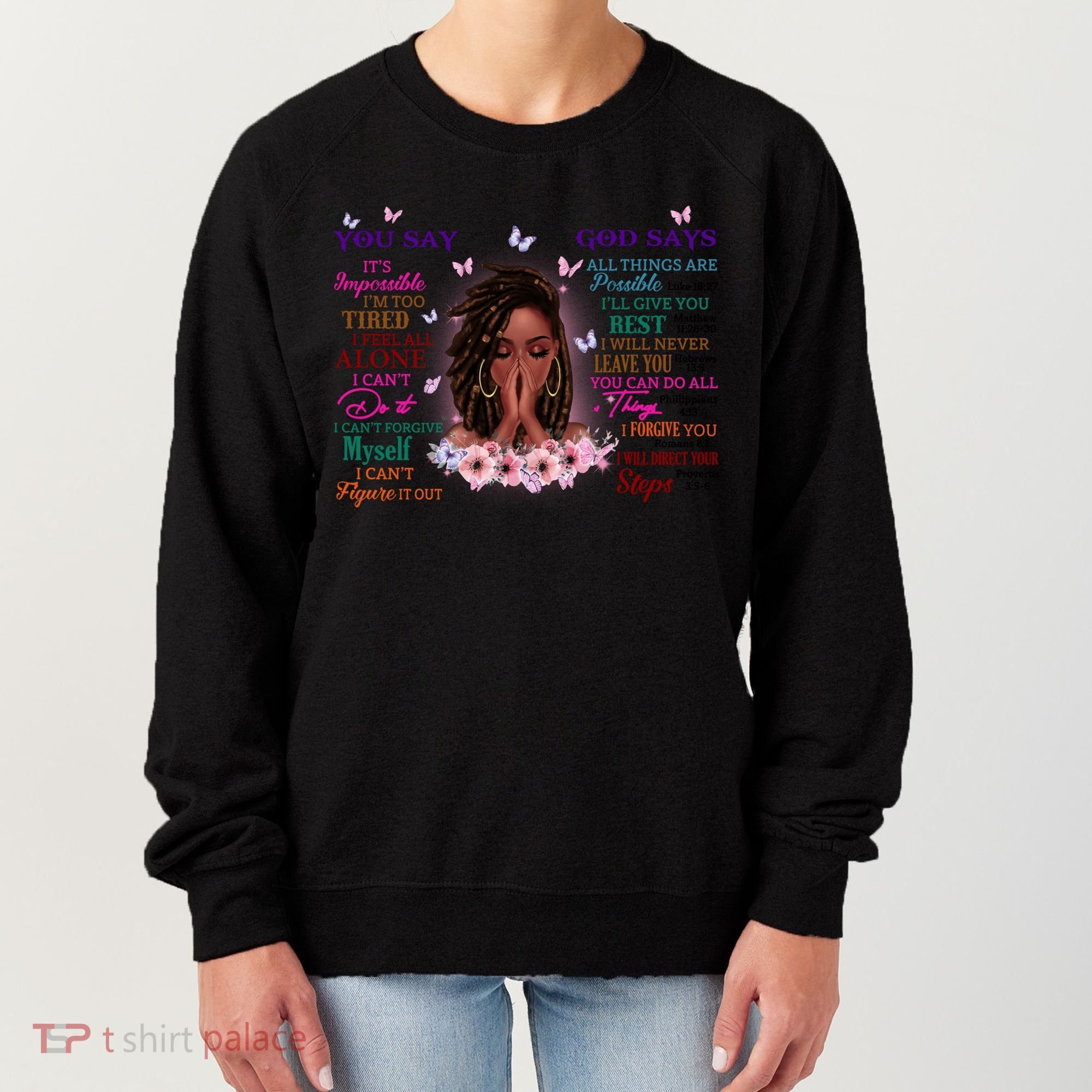 Black God Says I Am Afro African American Gift Women's Sweatshirt