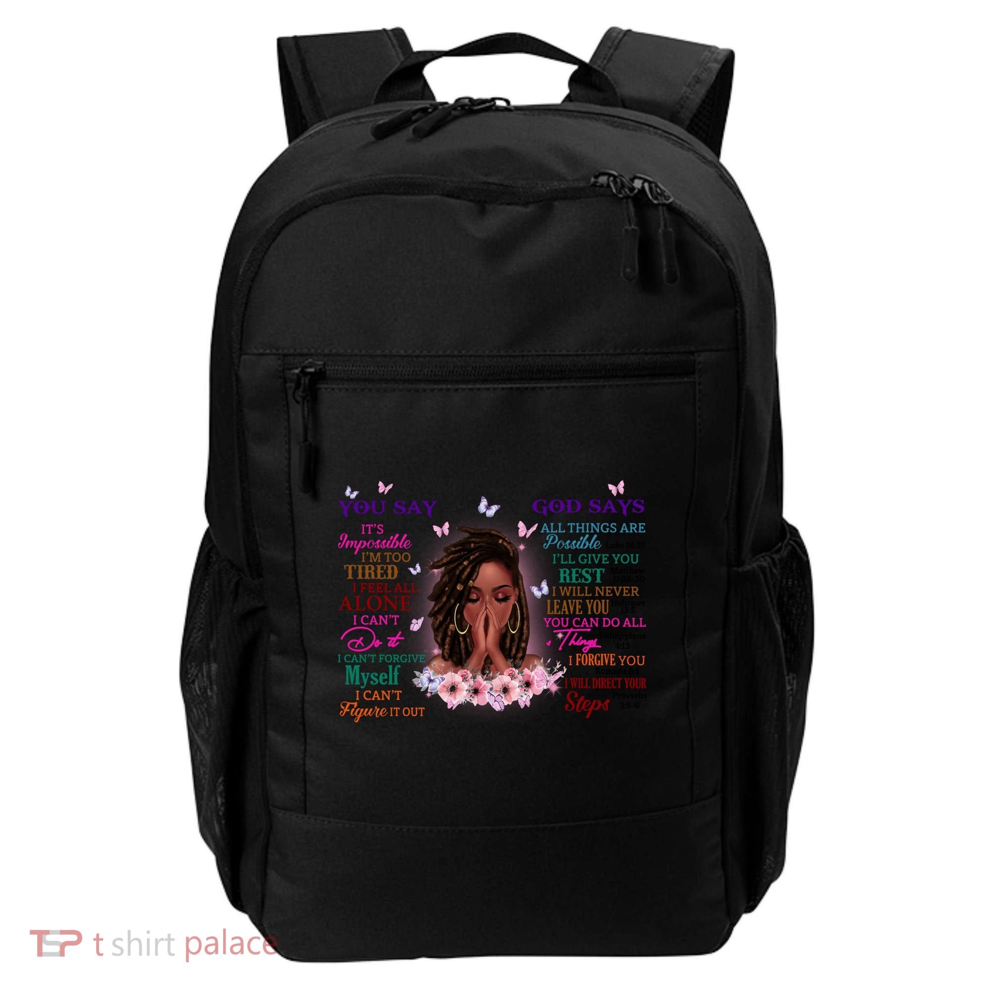 Black God Says I Am Afro African American Gift Backpack