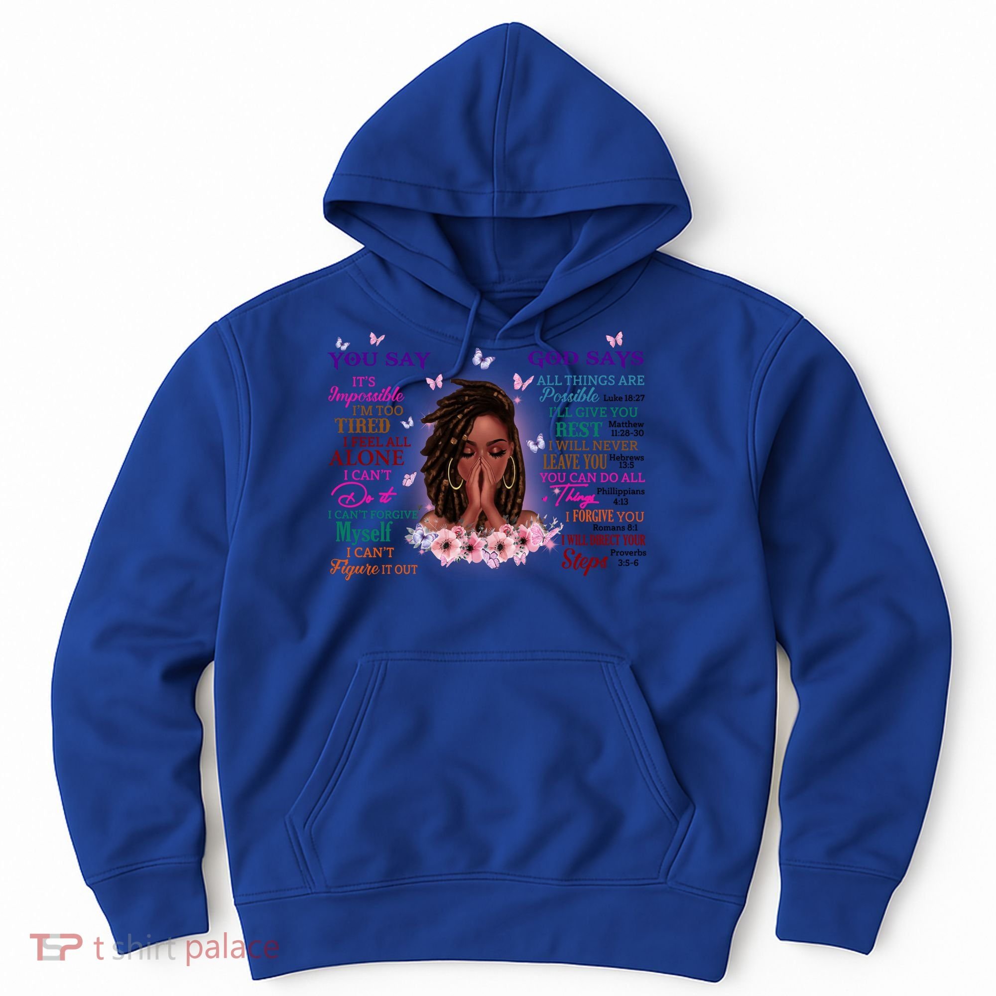 Black God Says I Am Afro African American Gift Hoodie