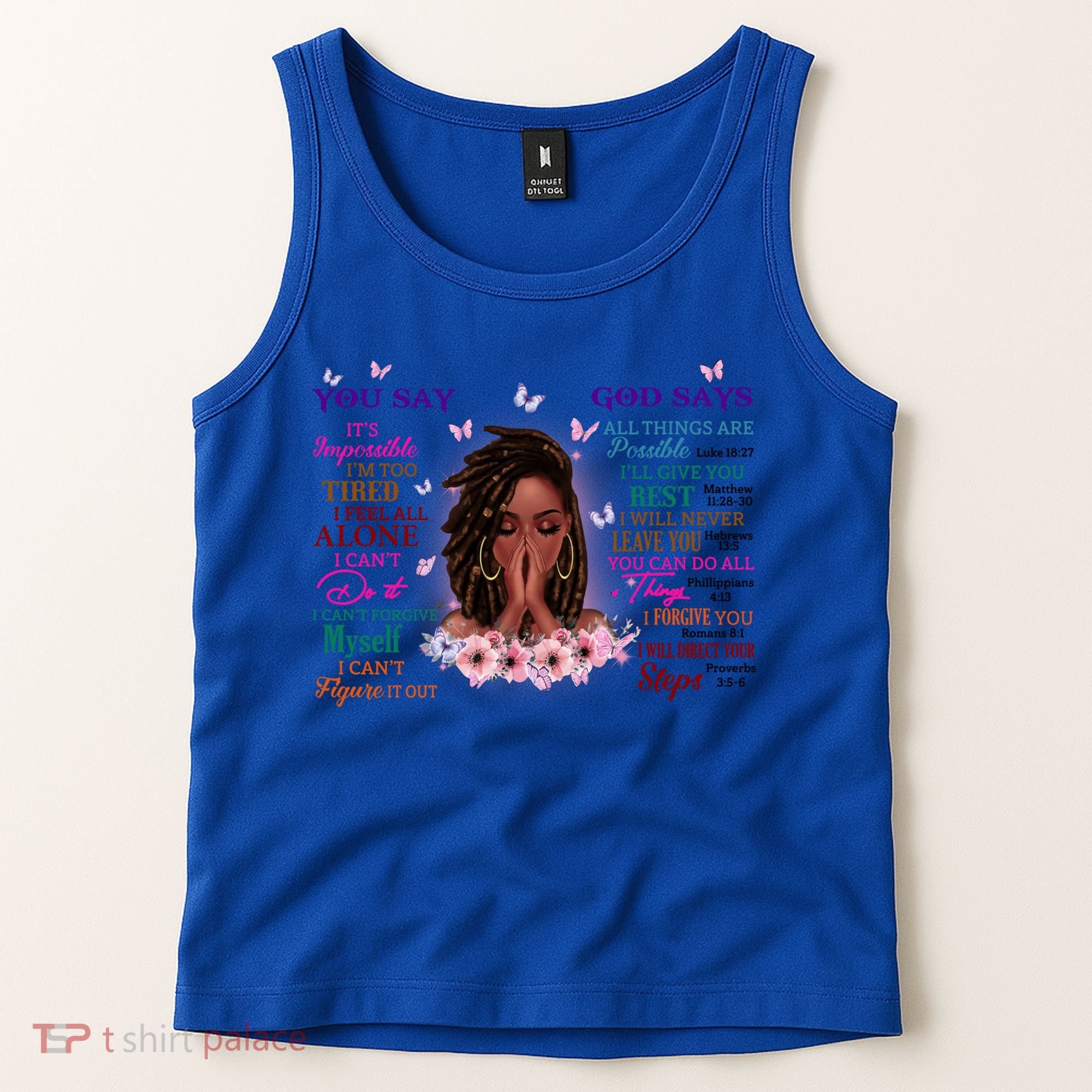 Black God Says I Am Afro African American Gift Tank Top