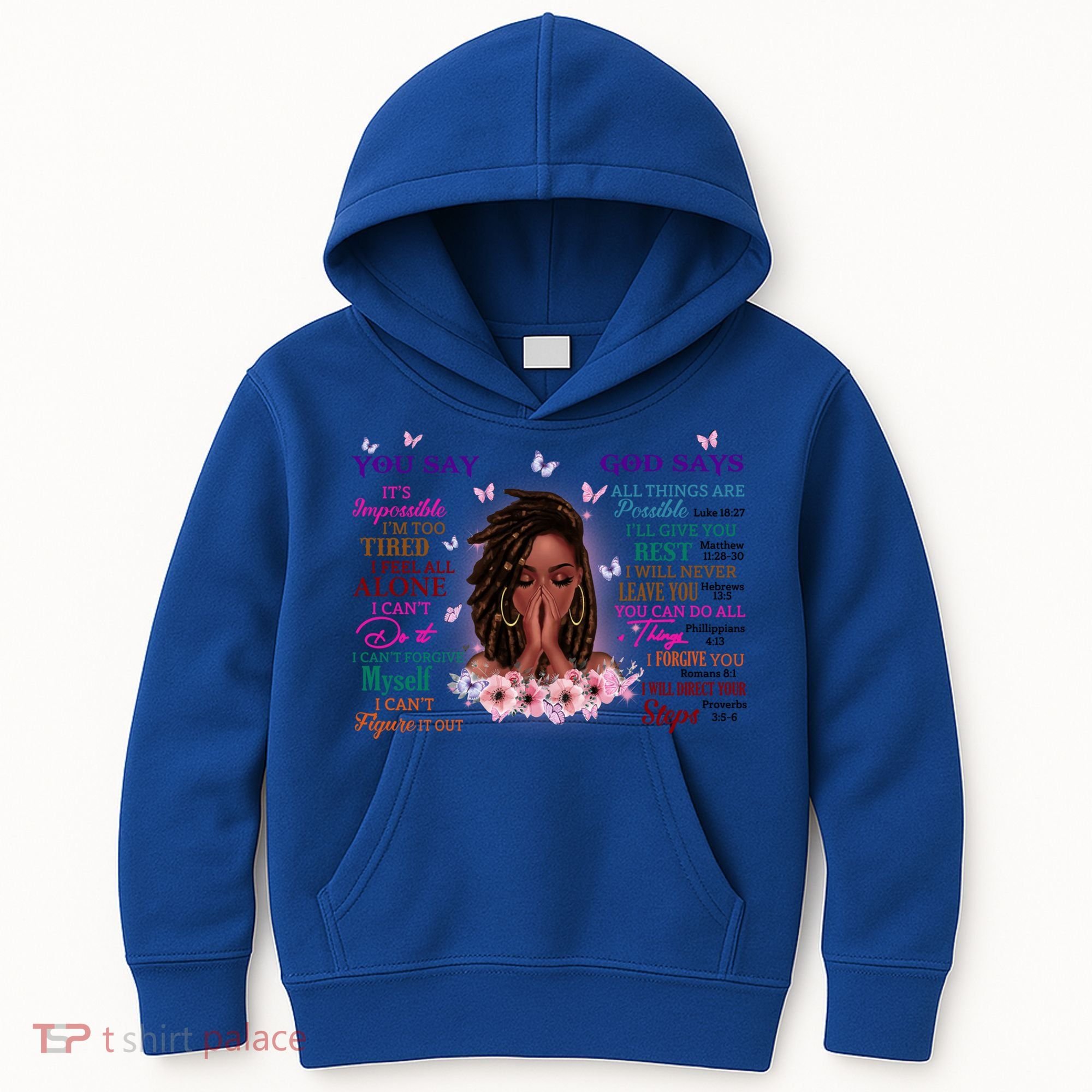 Black God Says I Am Afro African American Gift Kids Hoodie