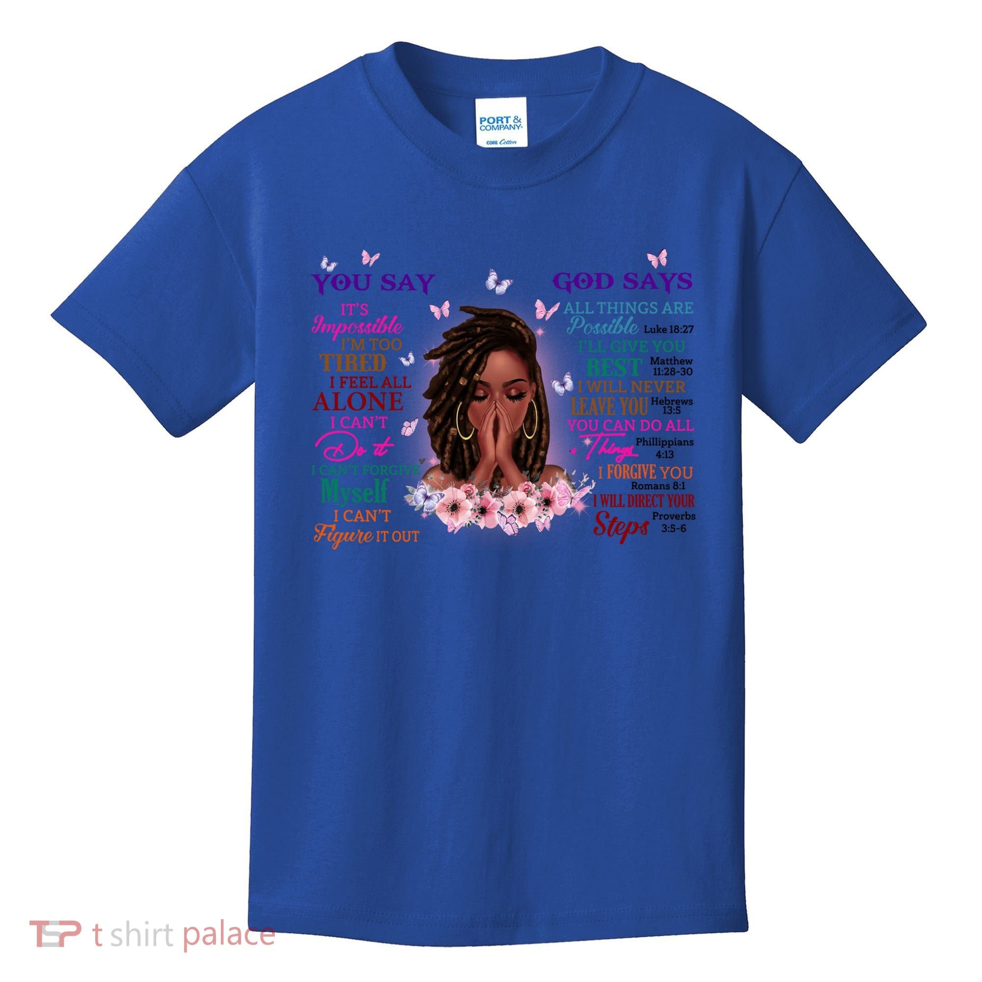 Black God Says I Am Afro African American Gift Kids T-Shirt