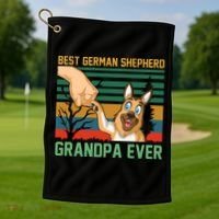 Best German Shepherd Grandpa Ever Golf Towel thumb 1