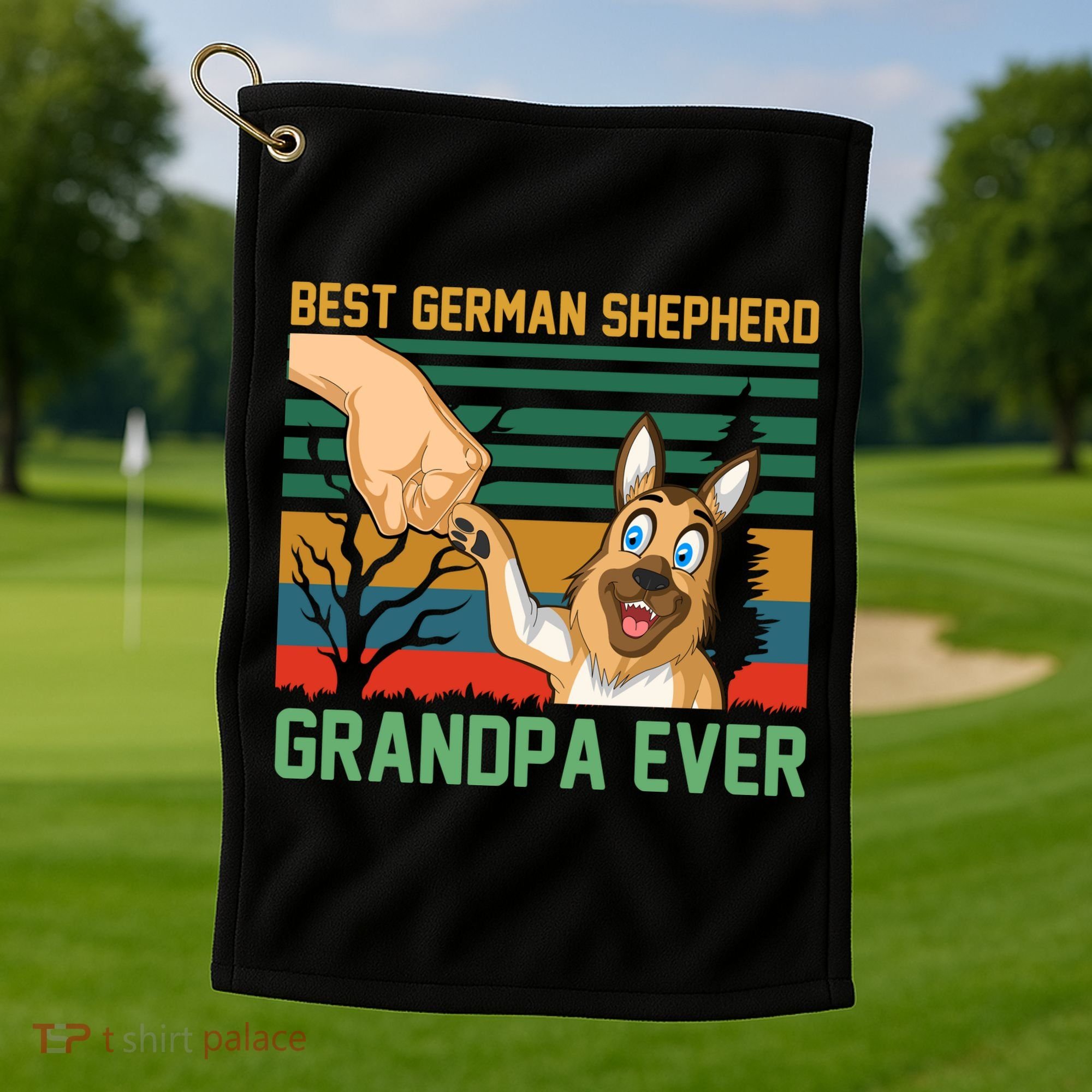 Best German Shepherd Grandpa Ever Golf Towel