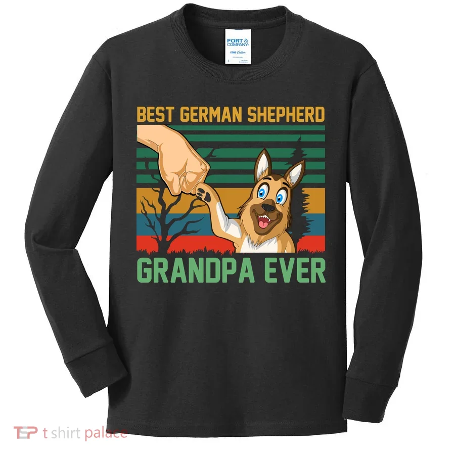 Best German Shepherd Grandpa Ever Kids Long Sleeve Shirt