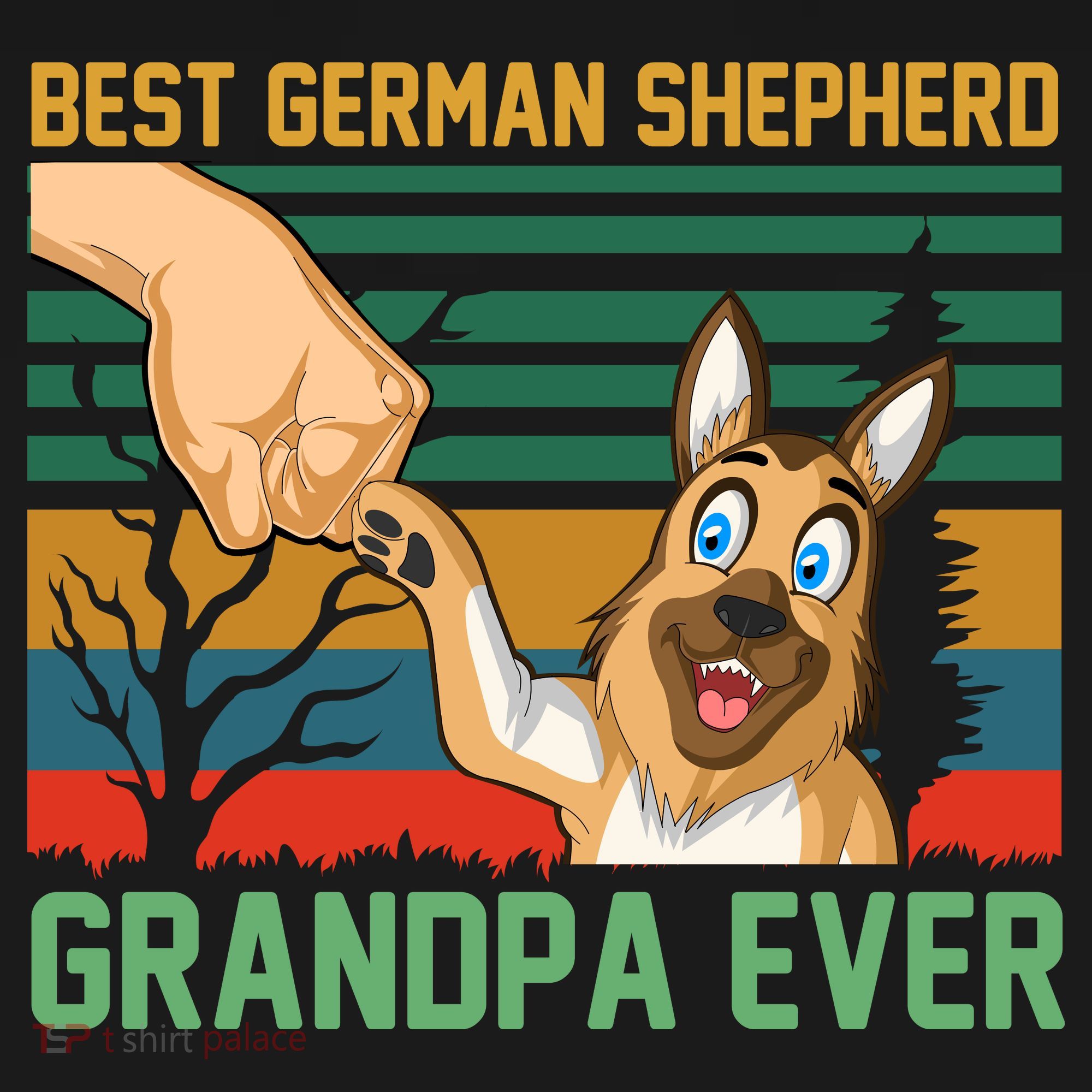 Best German Shepherd Grandpa Ever Kids Long Sleeve Shirt