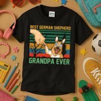 Best German Shepherd Grandpa Ever Kids T-Shirt thumb 3