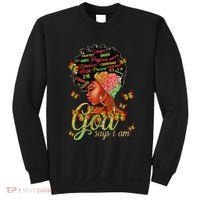 Black  God Says I Am Black Melanin History Month Pride Sweatshirt thumb 0