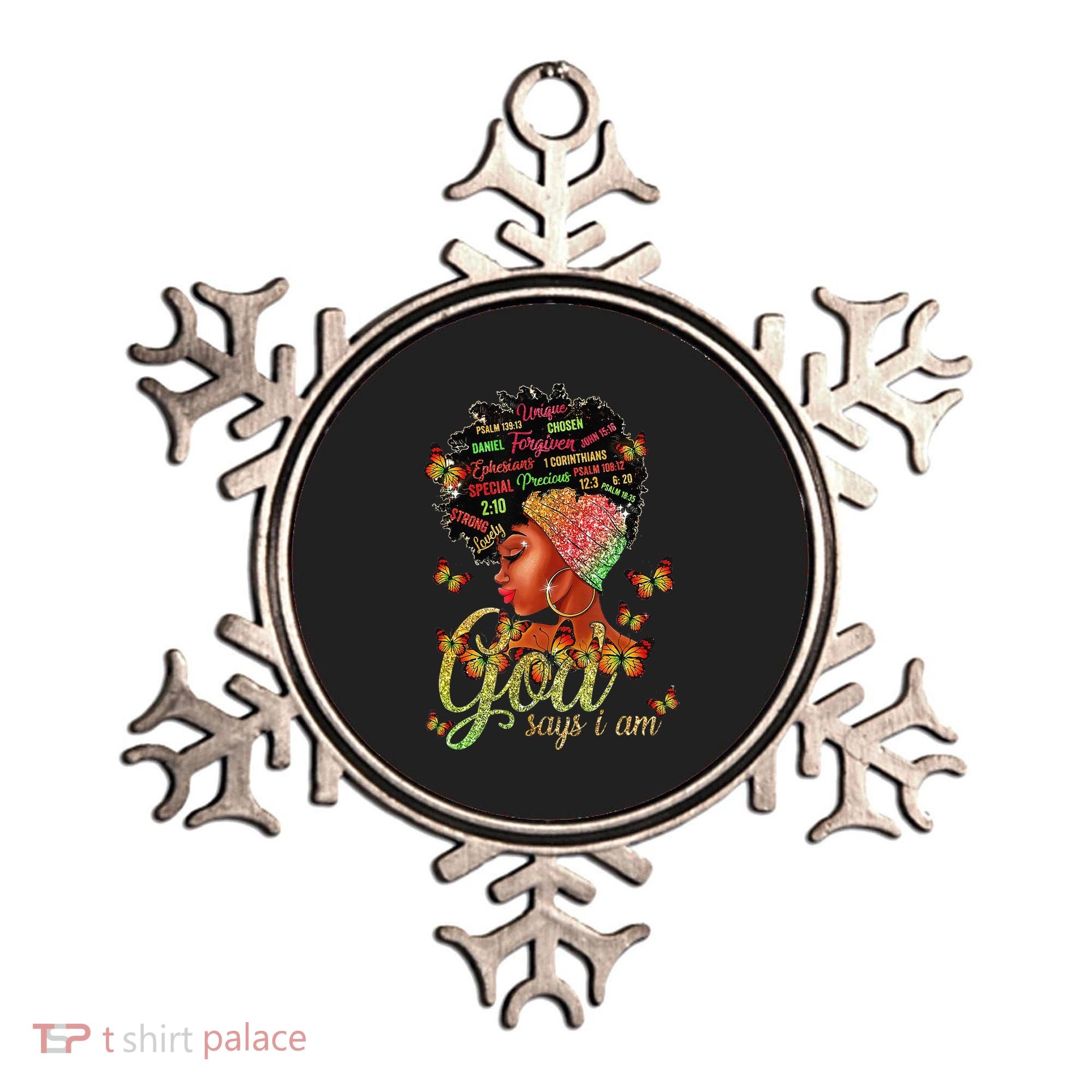 Black  God Says I Am Black Melanin History Month Pride Ornament