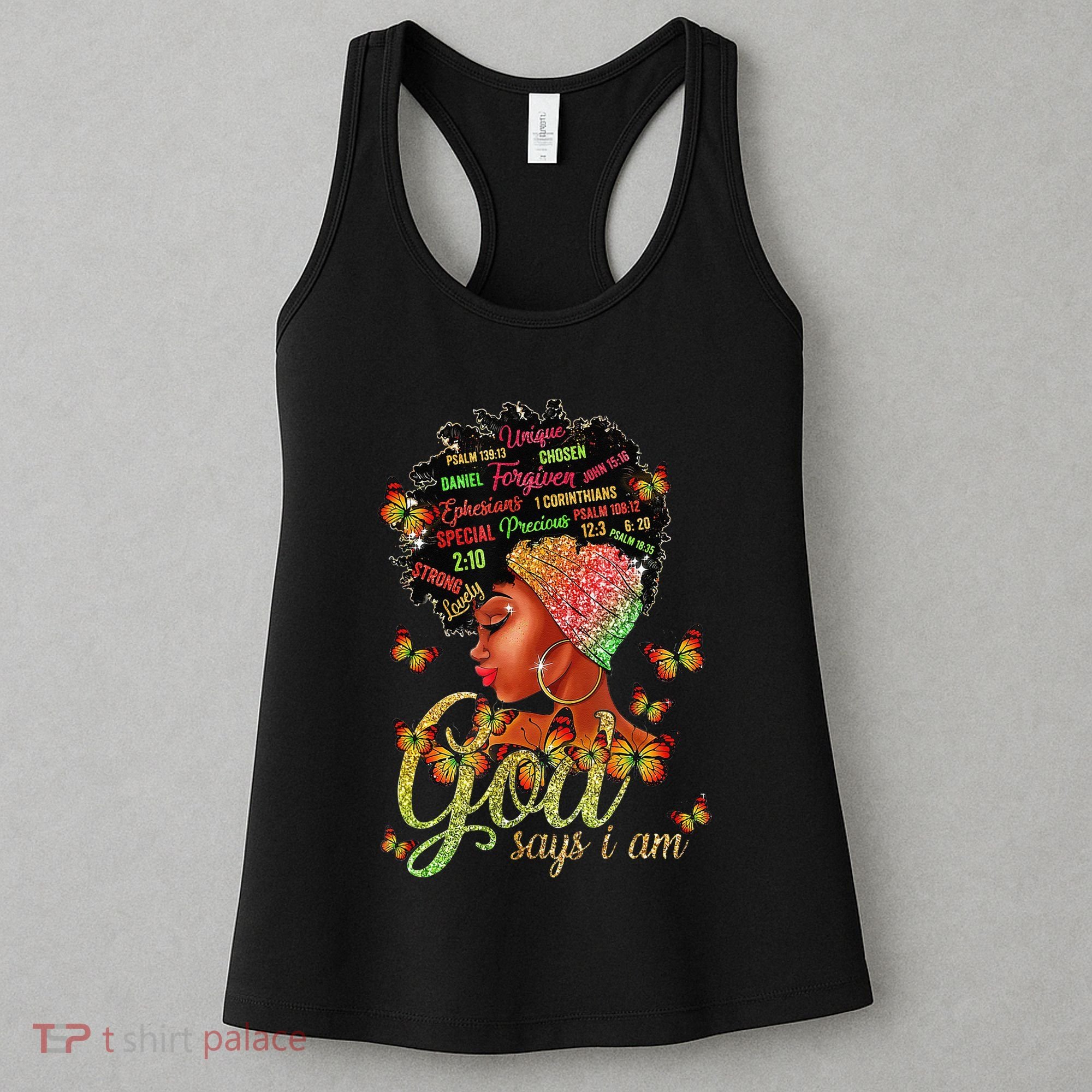 Black  God Says I Am Black Melanin History Month Pride Women's Tank Top