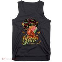 Black  God Says I Am Black Melanin History Month Pride Tank Top thumb 0