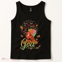 Black  God Says I Am Black Melanin History Month Pride Tank Top thumb 2