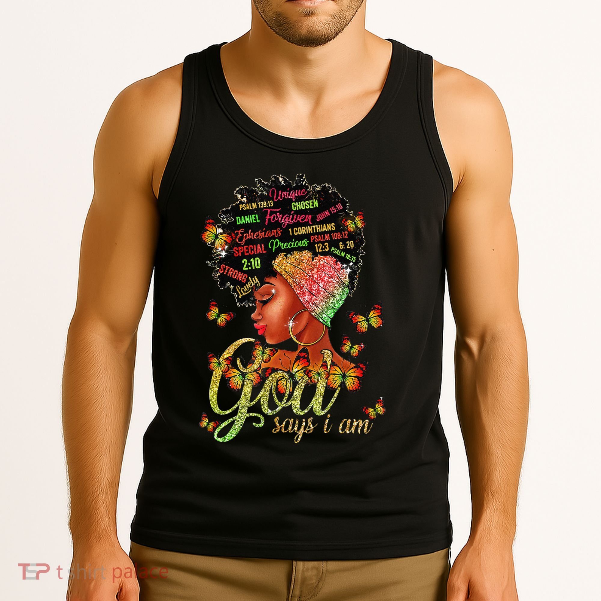 Black  God Says I Am Black Melanin History Month Pride Tank Top