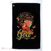 Black  God Says I Am Black Melanin History Month Pride Golf Towel thumb 0