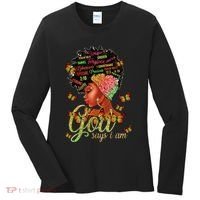 Black  God Says I Am Black Melanin History Month Pride Women's Long Sleeve Shirt thumb 0