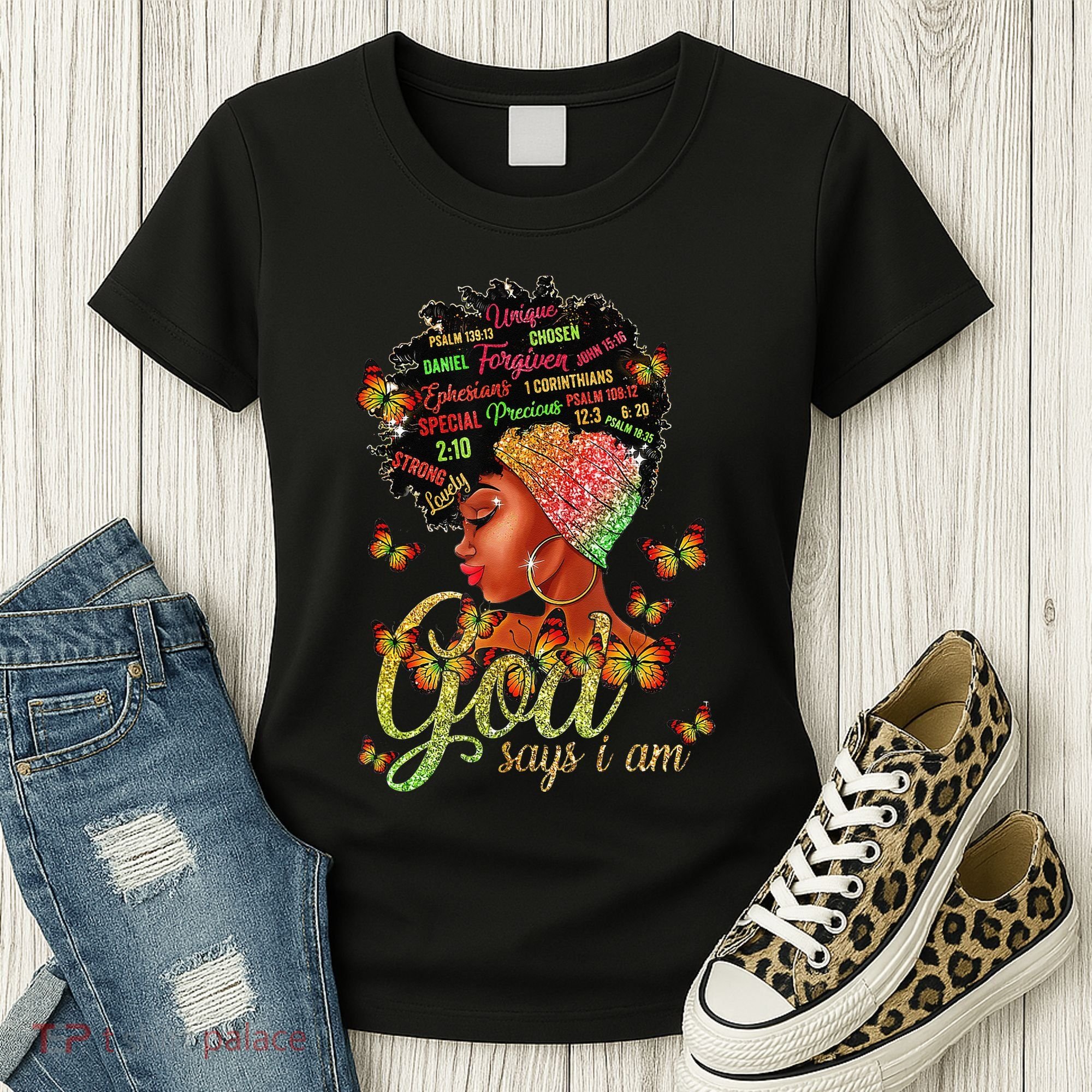 Black  God Says I Am Black Melanin History Month Pride Women's T-Shirt