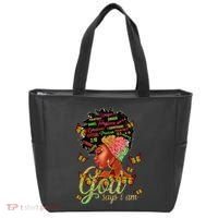Black  God Says I Am Black Melanin History Month Pride Tote Bag thumb 0