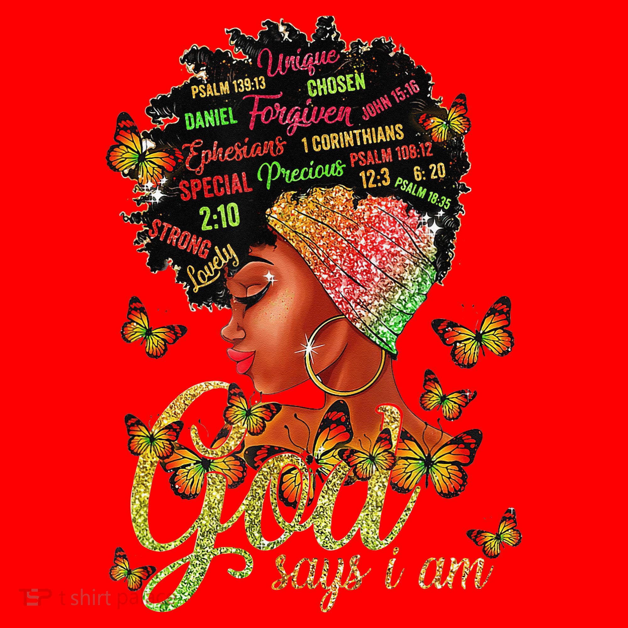 Black  God Says I Am Black Melanin History Month Pride Santa Hat
